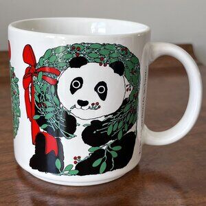 Taylor & Ng "Xmas Panda" Vintage Christmas Mug 1985 Bear San Francisco Japan